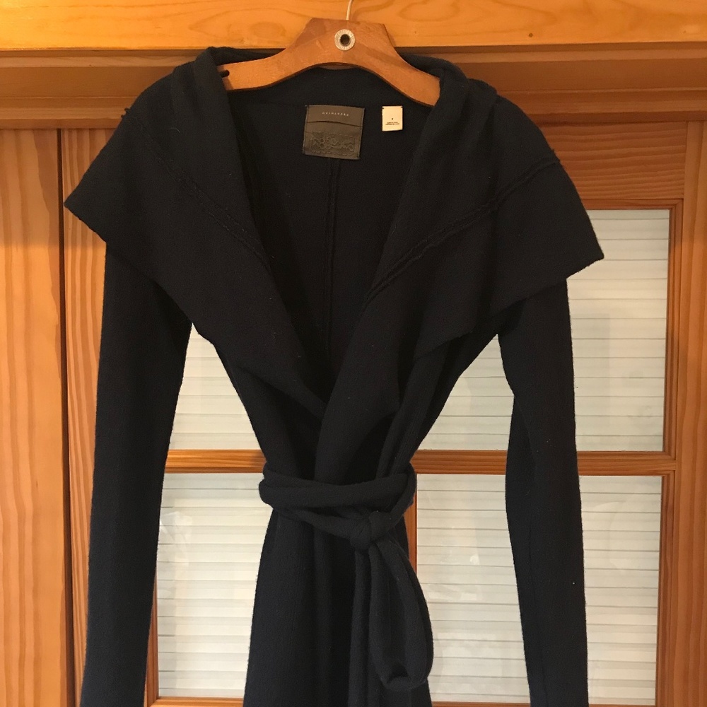 Anthropologie Guinevere Wool Coat with Tie small